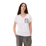 Daido Kadın V Yaka Düşük Kollu Penye T-Shirt 6226 Ekru