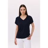 Daido Kadın V Yaka Kısa Kollu Penye T-Shirt 6201 Lacivert