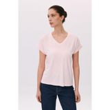 Daido Kadın V Yaka Kısa Kollu Penye T-Shirt 6201 Pembe