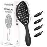Daily Gard Dolaşık Açıcı Fırça, Kuru ve Islak Havalandırmalı Detangler Saç Fırçası, Kadınlar ve Erkekler için, Paddle Hızlı Kuruyan Saç Fırçası, Islak/Kuru/Kıvırcık/Kalın/Uzun/Dalgalı/Hasarlı Saçlar için, Siyah