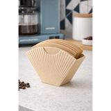 Dailyboo Creates Bej Yelpaze Filtre Kahve Kağıdı Standı-Kahve Demleme Kağıdı Tutucu-V60 Kağıt Tutucu Stand