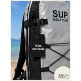 Dailyboo Creates Kişiye Özel Isimlik Bagaj Etiketi-Paddle Board(Sup) Çanta & Valiz Isim Etiketi-Kilitli Sistem Özel Tasarım Bagaj Tag - Siyah