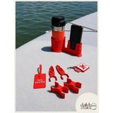 Dailyboo Creates SUP Board Telefon Termos Tutucu Paddle Board Kano Aksesuar Seti (Kürek Sabitleme + Organizer + Telefon & İçecek Tutucu + Charm Anahtarlık + Kişiye Özel İsimlik) Kırmızı