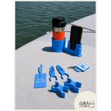 Dailyboo Creates SUP Board Telefon Termos Tutucu Paddle Board Kano Aksesuar Seti (Kürek Sabitleme + Organizer + Telefon & İçecek Tutucu + Charm Anahtarlık + Kişiye Özel İsimlik) Mavi