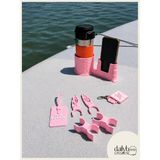 Dailyboo Creates SUP Board Telefon Termos Tutucu Paddle Board Kano Aksesuar Seti (Kürek Sabitleme + Organizer + Telefon & İçecek Tutucu + Charm Anahtarlık + Kişiye Özel İsimlik) Pembe