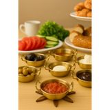 DailyHome Gold Kahvaltı Sunumluk Sosluk – Metal Kulplu Mini Tabak 1 adet (10cm)