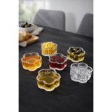 DailyHome Modern Çiçek Form Cam Sosluk ve Sunum Kaseleri – 6 Parça