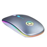Dailytech Şarj Edilebilir Kablosuz Led Işıklı Sessiz Optic Mouse - Gümüş Gri