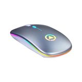 Dailytech Şarj Edilebilir Kablosuz LED Işıklı Sessiz Optik Mouse - Gümüş