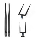 DailyTech Wifi Adaptör Kablosuz Çift Antenli 1200Mbps USB 3.0 5G 2.4 Ghz