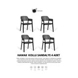 Daim Plastik HAWAİİ KOLLU BAHÇE SANDALYESİ 4 LÜ SET