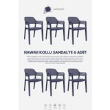 Daim Plastik Hawaii Kollu Bahçe Sandalyesi 6lı Set