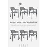 Daim Plastik Hawaii Kollu Bahçe Sandalyesi 6ll Set