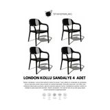 Daim Plastik LONDON KOLLU LÜX CAFE & RESTAURANT SANDALYESİ 4 Lü