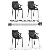 Daim Plastik MONAKO KOLLU LÜX CAFE & RESTAURANT SANDALYESİ 4 Lü Set