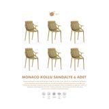 Daim Plastik MONAKO KOLLU LÜX CAFE & RESTAURANT SANDALYESİ 6 Lı Set