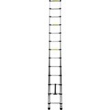 Daimer 3.8 Metre Alüminyum Teleskopik 13 Basamaklı Merdiven - Gümüş Gri