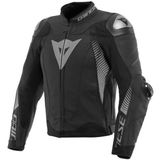 Dainese Super Speed 4 Black Matt Charcoal Gray Korumalı Deri Mont - 50