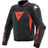 Dainese Super Speed 4 Black Matt Fluo Red Deri Ceket - 46 - Renkli