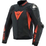 Dainese Super Speed 4 Black Matt Fluo Red Deri Ceket - Çift Renk - 46