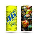 Dair Rossi Kask Desenli 2'li Set Boyunluk Bandana Outdoor Balaklava Yüz Maskesi Kafa Bandı cok-renkli
