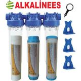 Daire Bina Sayaç Girişi Su Arıtma 10" 3’lü Filtre Koku ve Klor Önleyici Sistem