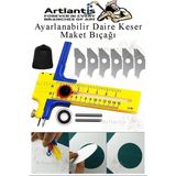 Daire Keser Maket Bıçağı Ayarlanabilir 11 Parça 1 Paket Yüksek Kaliteli Pvc Hassas Daire Kesici Kesme Pusula 15CM - Çok Renkli - Standart