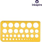 Daire Şablonu Büyük 1 Adet 25 cm Daireli Cetvel Teknik Çizim Çember Şablon Delikli Cetvel 1-36 mm