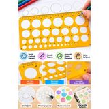 Daire Şablonu Büyük Boy Cetvelli 1-36 mm 1 Adet Artlantis 25 cm Cetvelli Teknik Çizim Daire Cetveli Okul Mühendis Mimar - Turuncu - Standart