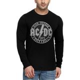 Dairede Acdc Siyah Uzun Kollu Erkek Penye Tişört - XL
