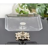 Daisy Glass Elta Collection Metal Ayaklı Kare Sunum Servis Tabağı