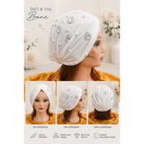 Daisy Hazır Bone, Tesettür Bone, Kaymaz, Esnek, Taş Detaylı, Türban Bone, Günlük, Özel Gün, Kadın - XL - L - Beyaz