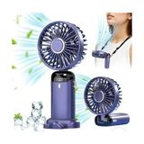 Daisy Home Mini Klima 5 Kademeli Şarjlı Taşınabilir Dijital LED Göstergeli El Fanı Vantilatör Mavi - 001-Siyah