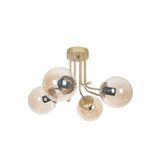 Daisy Lüks Modern Tasarım Plafonyer Gold Renk Bal Camlı Salon - Mutfak - Yatak Odas 4 lü Avize