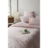 Daisy Pink yıkanmış %100 Pamuk Poplin çift Kişilik Nevresim Takımı - Pembe - 200 x 220 cm