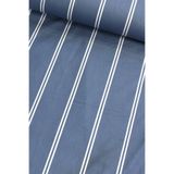 daisy star Indigo Mavi Çizgili Nevresimlik Poplin Kumaş