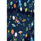 daisy star Nevresimlik Poplin Kumaş Uzay Desenli 240 cm