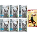Daisy Steril Somonlu 6x400 gr Yetişkin Kedi Konservesi + Tırnak Makası