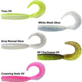 Daiwa Bait Junkie Grub Soft White Wash Glow 10 cm Silikon Yem