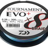 Daiwa Tournament X8 Braid EVO+ 0,30 mm, 23,4 kg/51,6 lbs, 300 m, Çok Renkli, Örgülü Olta İpi, 12762-130