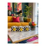 daiza home Mumluk Tilayt 3 lü Siyah Dama Desenli -