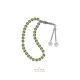DAKANA JEWELLERY Sertifikalı 8 mm Zultanit Taşı Lotus Çiçeği Çelik Püskül Doğal Taş Tesbih