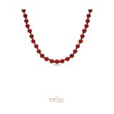 DAKANA JEWELLERY Sertifikalı Kırmızı Akik Taşı 6 mm Makrome Kolye