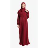 DAKKA KADİMA Namaz Elbisesi %100 Pamuk Tek Parça Bordo