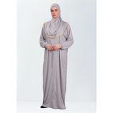 Dakka Kadima Namaz Elbisesi Jarse Tek Parça - 01-Gri - Standart