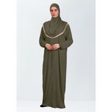 Dakka Kadima Namaz Elbisesi Jarse Tek Parça - Haki - Standart