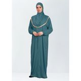 Dakka Kadima Namaz Elbisesi Jarse Tek Parça - Zümrüt - Standart