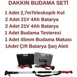 Dakkın Dakkin Şarjlı Budama Testeresi, Budama Makası ve Uzatma Kolu Tam Set - Renk