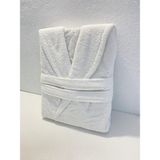 Dakkors Home Ornoz Şal Yaka Bornoz Düz Bornoz Yetişkin Bornoz Erkek & Kadın - Beyaz - XL