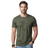 DAKSEL Erkek%100 Pamuk New York Brooklyn Baskılı T-Shirt, Bisiklet Yaka, Kısa Kollu, Rahat Kesim, 14 Renk Seçeneği (Haki, 2XL)